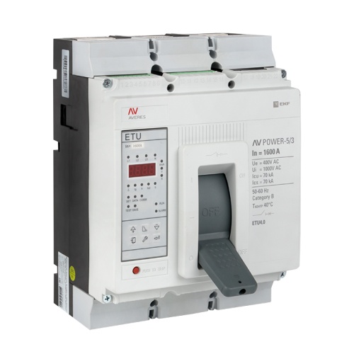 Автоматический выключатель AV POWER-5/3 1600А 70kA ETU4,0 AVERES | код  mccb-53-1600M-4.0-av | EKF